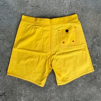 Image 2 of Classic - Mens yellow with red contrast stitch 100% cotton board short 