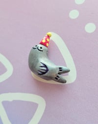 Image 2 of Party Seal No. 2 - Handmade Clay Magnet