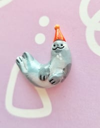 Image 2 of Party Seal No. 3 - Handmade Clay Magnet