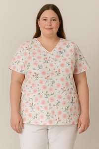 Image 1 of Cherry Blossom Scrub Top