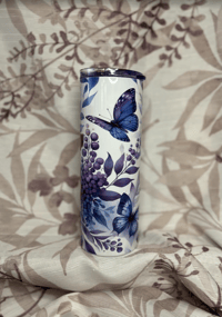 Image 1 of Skinny Tumbler | Purple Butterfly