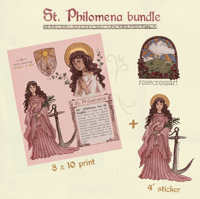 St. Philomena print and sticker bundle