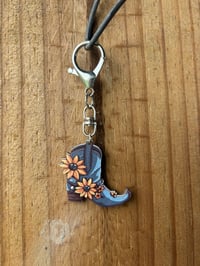 Blue Cowboy Boot Key Ring