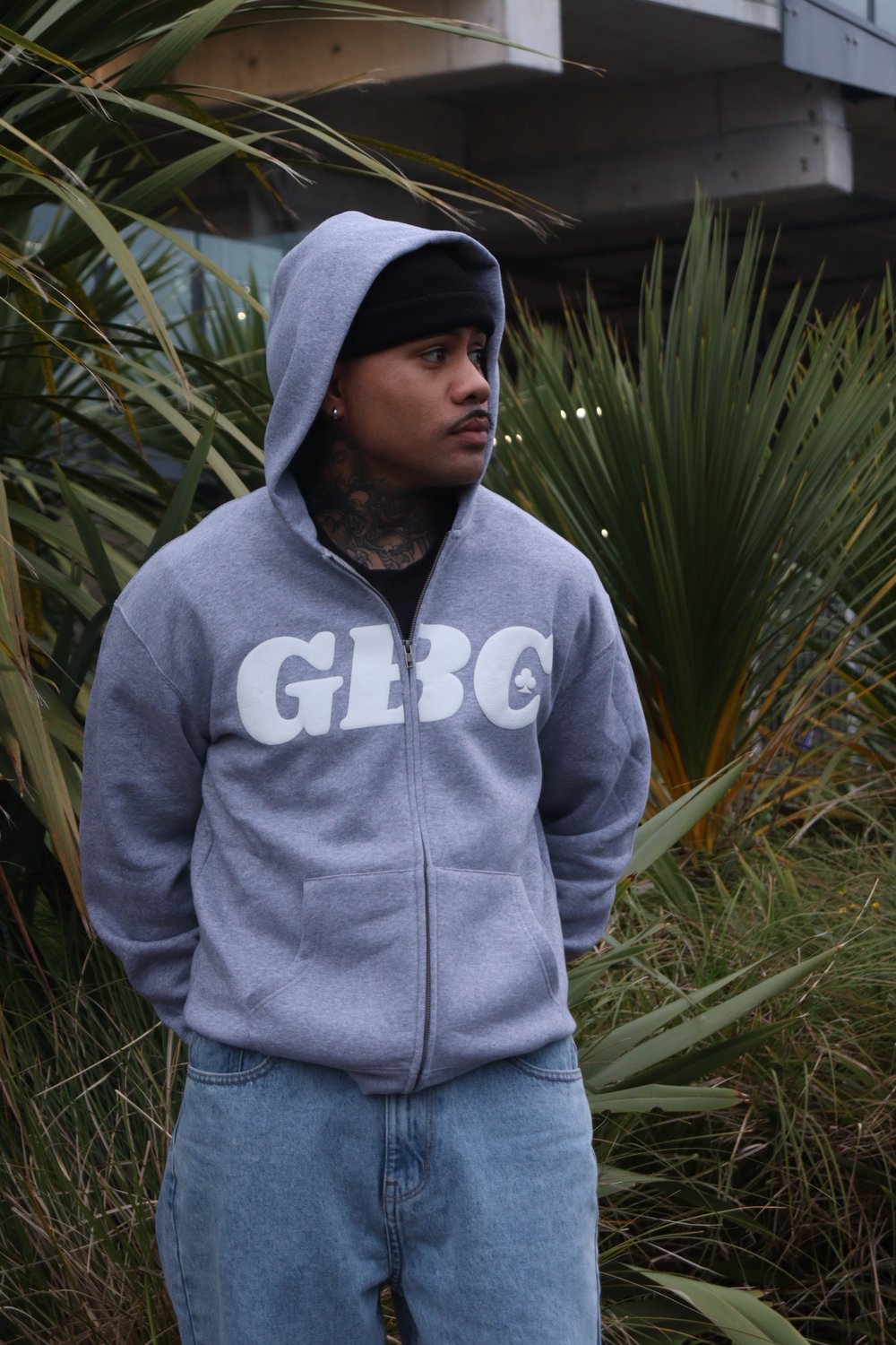 GBC GREY ZIP UP HOODIE