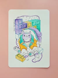 Image 2 of Gamer Cat - Original Watercolour Painting