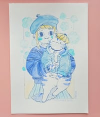 Image 3 of Blue Portray - Original Watercolour Painting