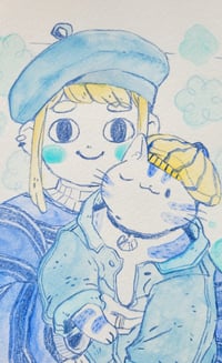 Image 1 of Blue Portray - Original Watercolour Painting