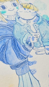 Image 2 of Blue Portray - Original Watercolour Painting