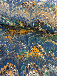 Image 1 of Marbled Paper #1 Blue 'Wave' design Marbled Paper