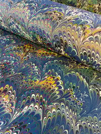 Image 6 of Marbled Paper #1 Blue 'Wave' design Marbled Paper