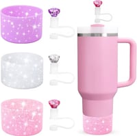 Image 1 of Gemstone Straw Topper & Bottle Boot Set