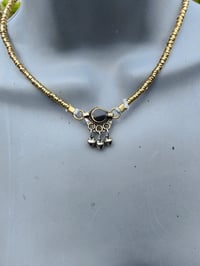 Image 6 of Festie Choker Stone bells- Red stone/ Blue/ Yellow / Black