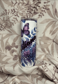 Image 2 of Skinny Tumbler | Purple Butterfly