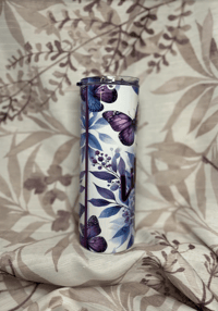 Image 3 of Skinny Tumbler | Purple Butterfly