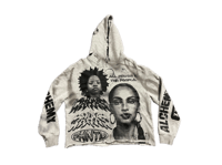 Image 1 of Sade Adu black panther heavy metal custom made screen print gray/black hoodie