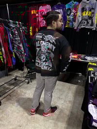 Image 9 of Black Samurai NYC kanji custom made screen print black/red sweatshirt