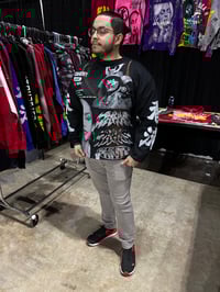 Image 10 of Black Samurai NYC kanji custom made screen print black/red sweatshirt