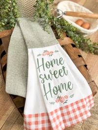 “Home Sweet Home” Kitchen Towel Scarf – Cozy Farmhouse Style