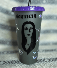 Image 1 of Color Changing Tumbler | Morticia & Wednesday