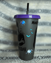 Image 4 of Color Changing Tumbler | Morticia & Wednesday