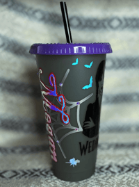 Image 5 of Color Changing Tumbler | Morticia & Wednesday