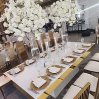 Image 1 of WHITE / Gold   LUXURY Dinning Big Table Seats 10 people  