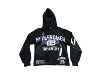 Image 1 of Beyonce Beehive Infantry RFH bulldogs Art dept custom made screen print black/white hoodie