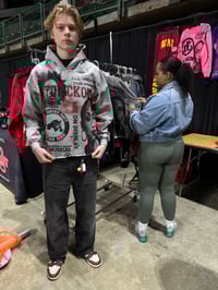 Image 7 of Beyonce Beehive Infantry RFH bulldogs Art dept custom made screen print black/white hoodie