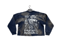 Image 2 of Sade Adu Black panther black Samurai kanji custom made screen print blue/yellow sweatshirt