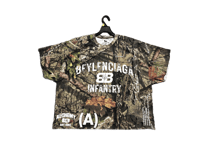 Image 1 of Beyonce Beehive Infantry custom made screen print camo cropped T shirt 
