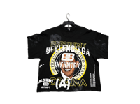 Image 1 of Beyonce Beehive Infantry Obama custom made screen print camo cropped T shirt