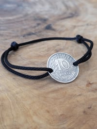 Image 2 of Commande sur mesure : bracelet 10 centimes 1966 et bague argent 5 franc 