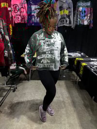 Image 3 of Beyonce Beehive Infantry Obama custom made screen print camo cropped T shirt