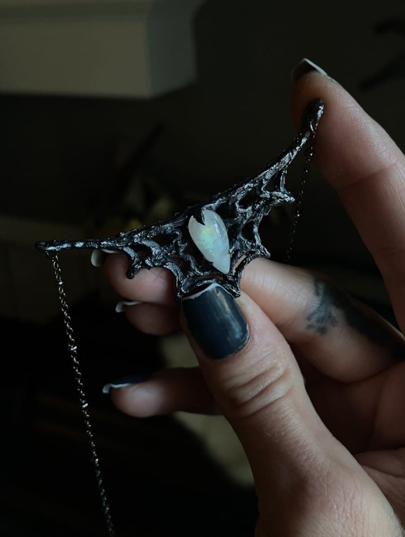 Moonstone Spiderweb necklace 