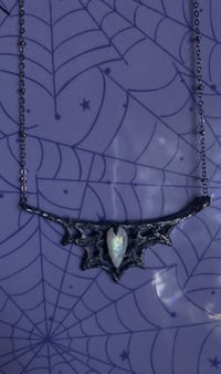 Image 3 of Moonstone Spiderweb necklace 
