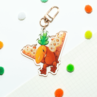 Image 1 of Carrotdactyl Cake Keychain | Dessert Dino Acrylic Charm