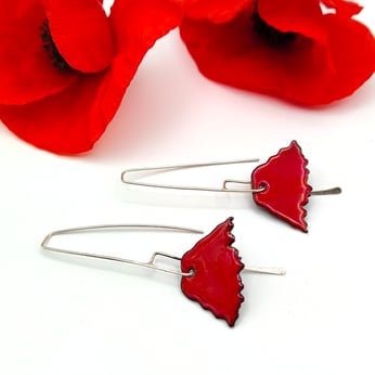 Orecchini papavero rosso ceramica regalo per lei regalo laurea Orecchini papavero rosso ceramica regalo per lei regalo laurea