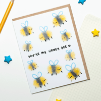 Cute Bee Greeting Card "You're My Honey Bee" | Blank Inside