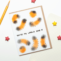 Caterpillar Greeting Card "You're My Woolly Bear" | Blank Inside