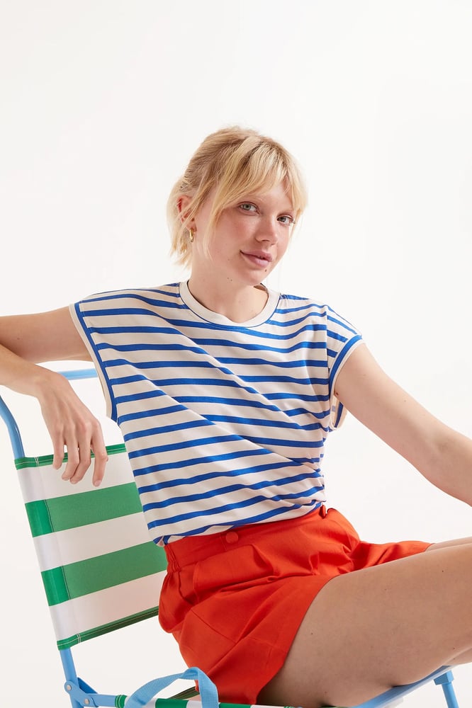 Image of CAMISETA EST RAYAS AZULES