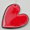 Ciondolo grande cuore storto con collana regolabile 