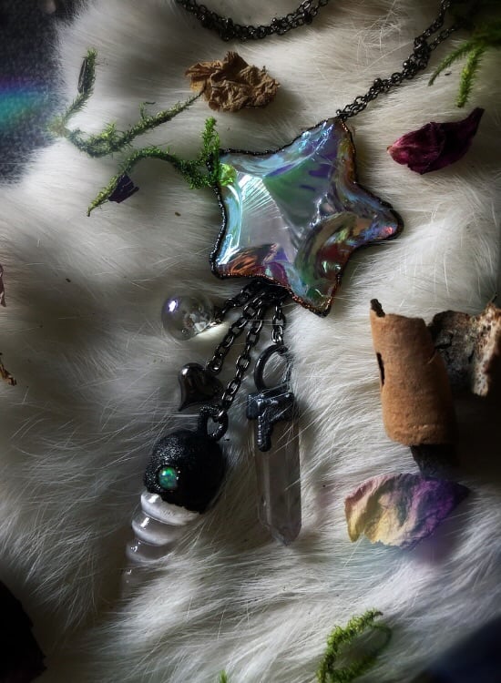 Crystal Charm Necklace set