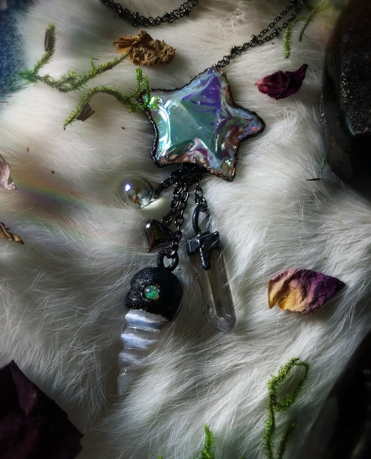 Crystal Charm Necklace set