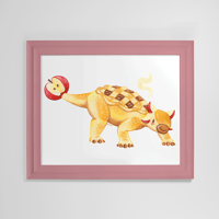Image 2 of Applesaurus Pie Art Print | Dessert Dino 10"x8" Printed Reproduction