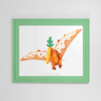 Image 2 of Carrotdactyl Cake Art Print | Dessert Dino 10"x8" Printed Reproduction