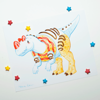 Image 1 of Jelly Ceratorollus Art Print | Dessert Dino 10"x8" Printed Reproduction