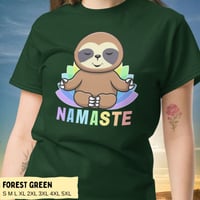Image 5 of Colorful Sloth Yoga Namaste Unisex T-shirt