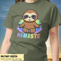 Image 8 of Colorful Sloth Yoga Namaste Unisex T-shirt