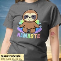 Image 6 of Colorful Sloth Yoga Namaste Unisex T-shirt