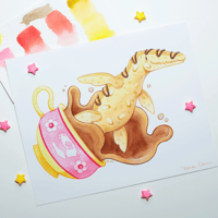 Image 1 of Lioscotti Art Print | Dessert Dino 10"x8" Printed Reproduction